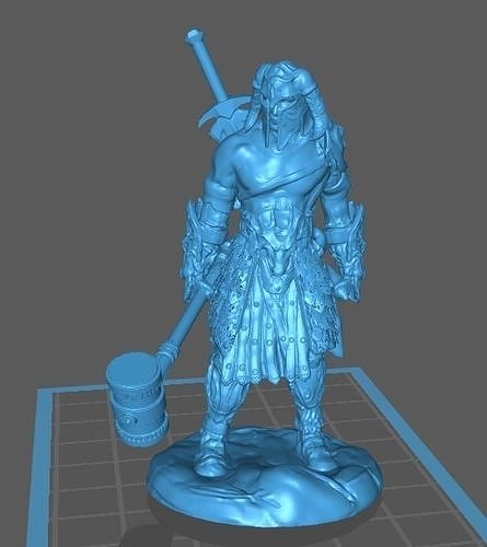 Barbarian with Maul 3D print model