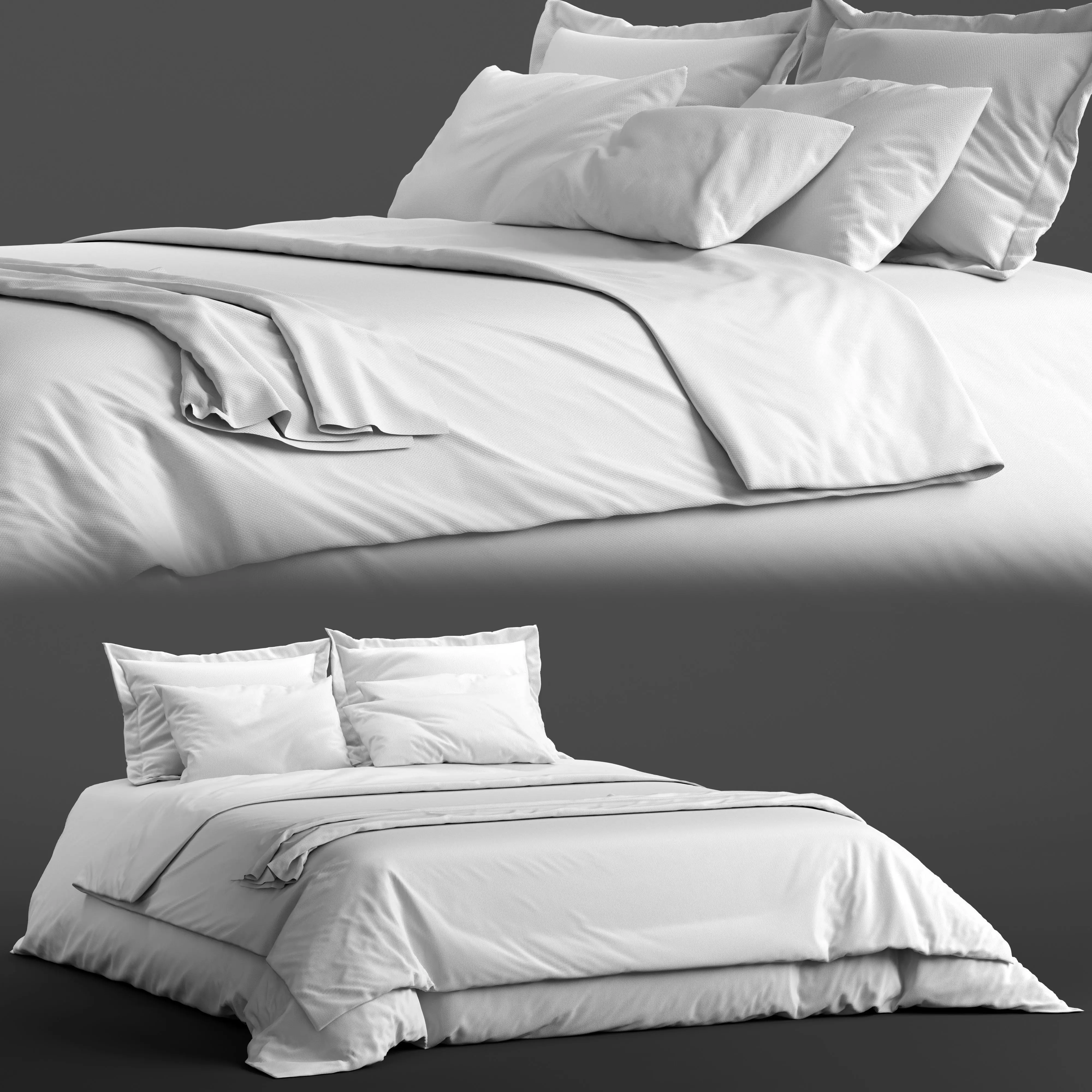 Modern bed 2 3D model_0
