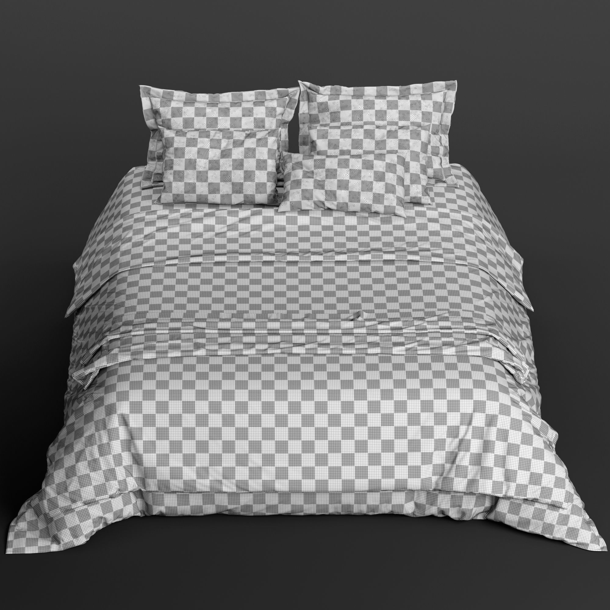 Modern bed 2 3D model_2