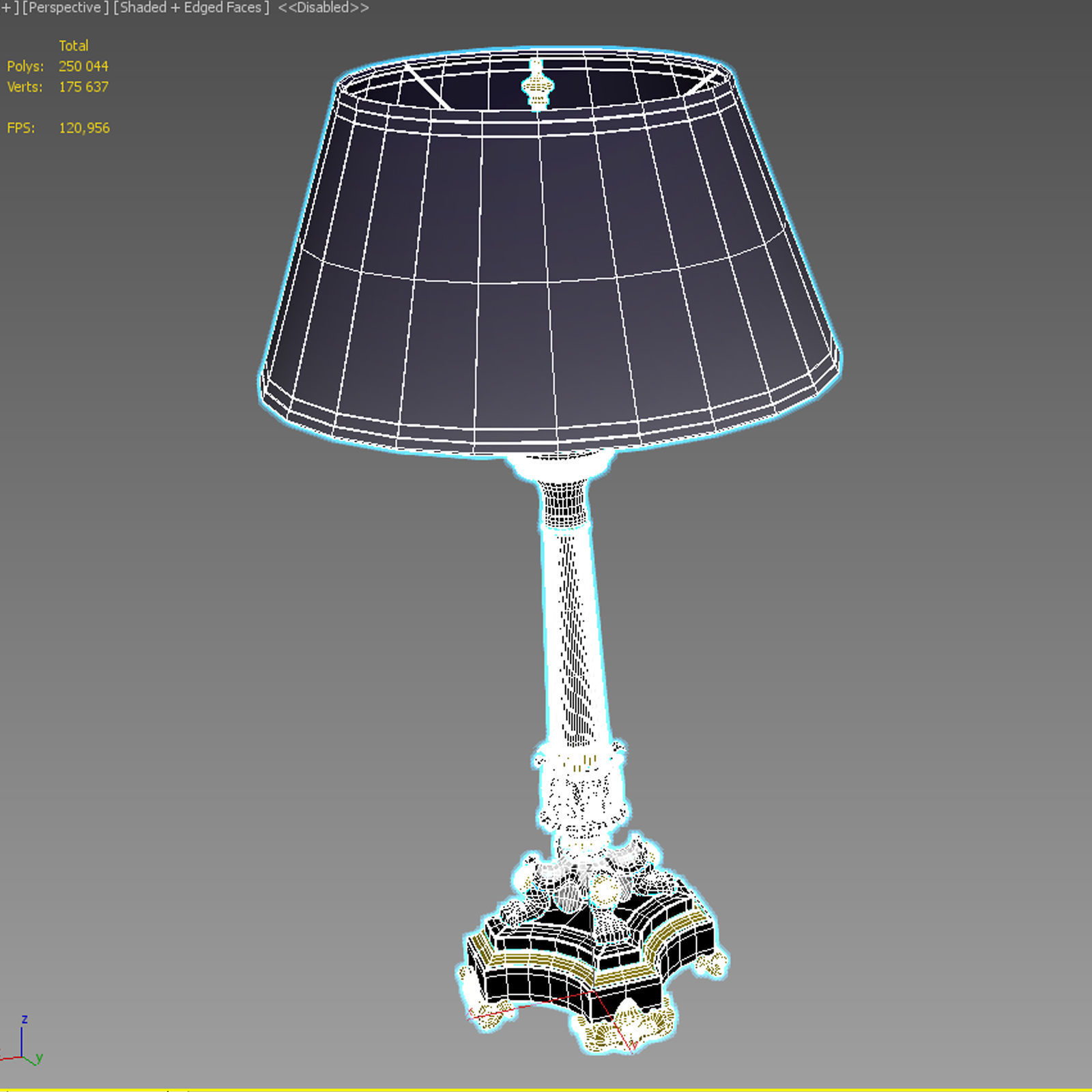Vintage Lamp Low-poly 3D model 3D model_3