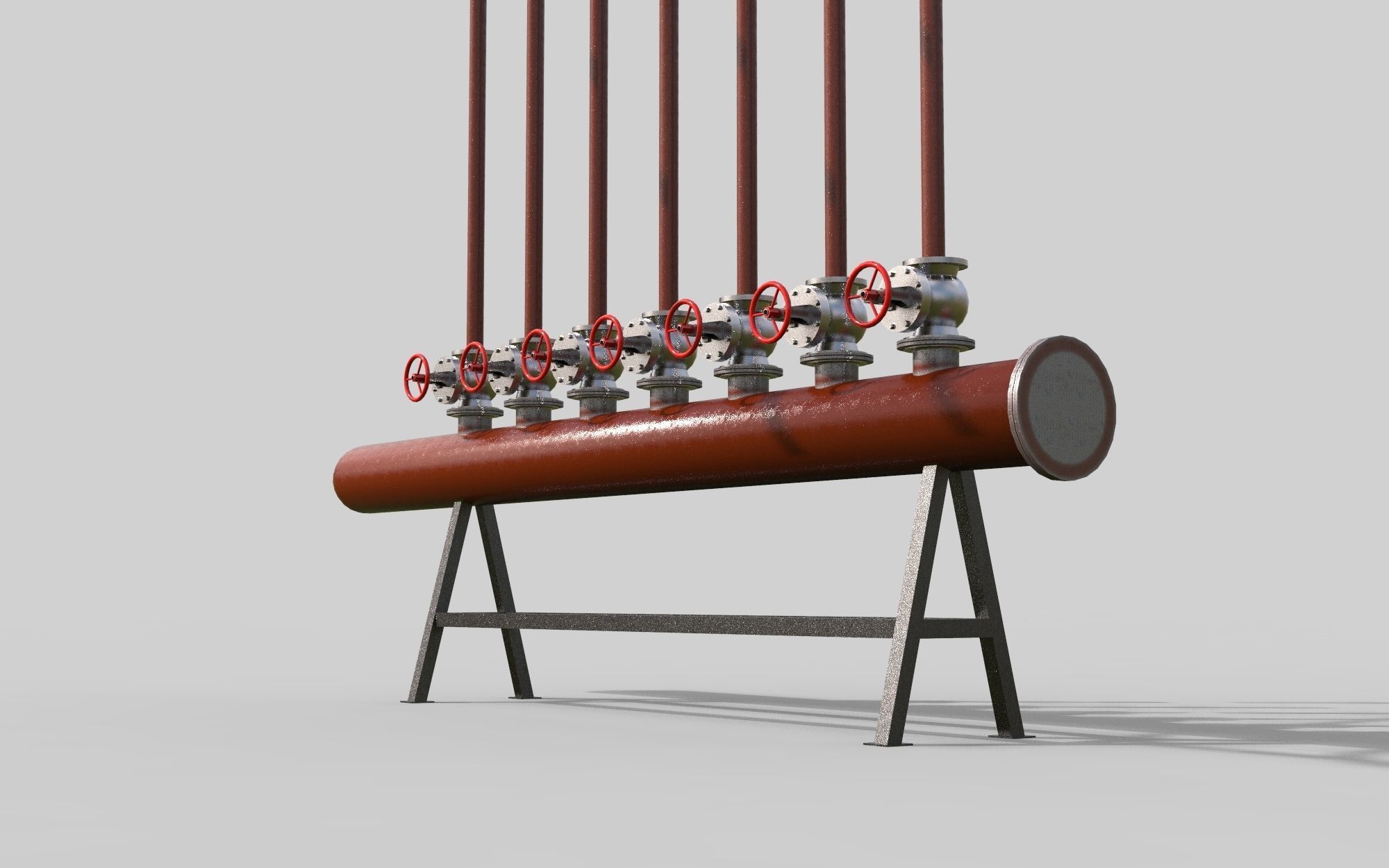 Water distributor Comb manifold 3D model_2