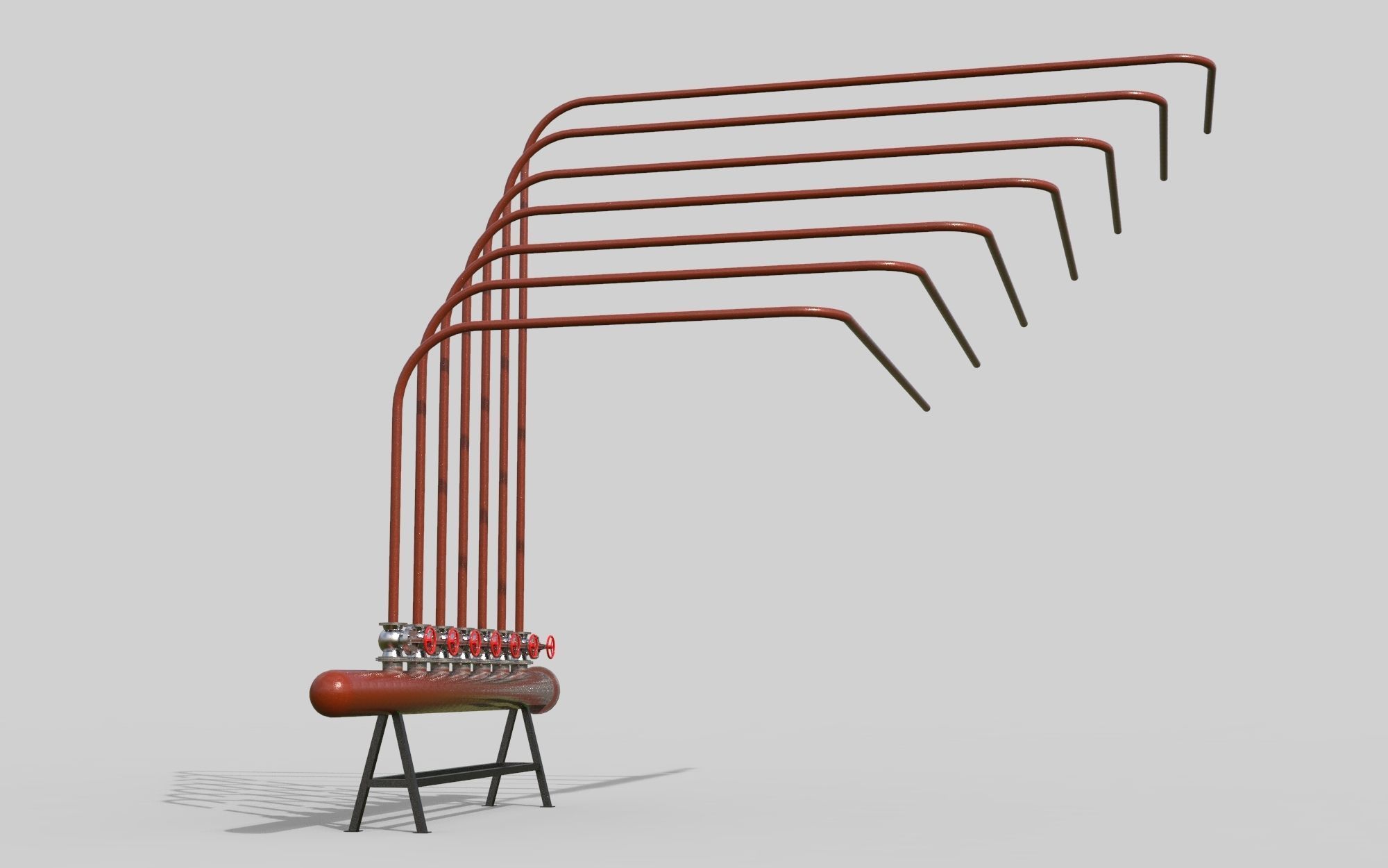 Water distributor Comb manifold 3D model_6