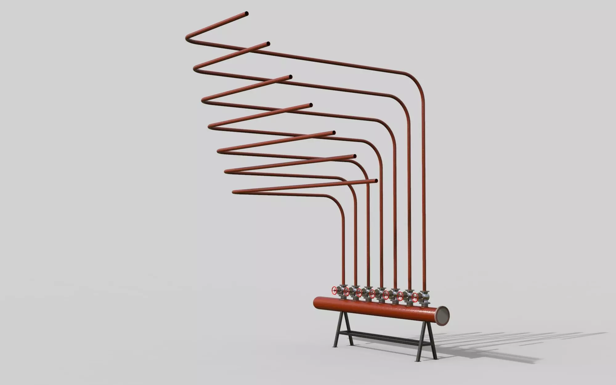 Water distributor Comb manifold 3D model_0