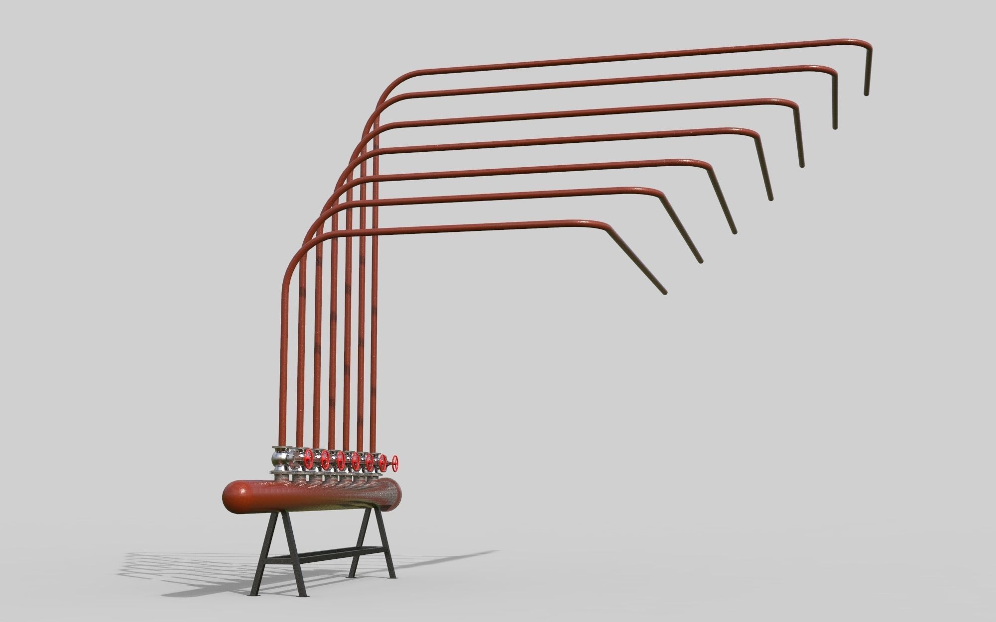 Water distributor Comb manifold 3D model_3