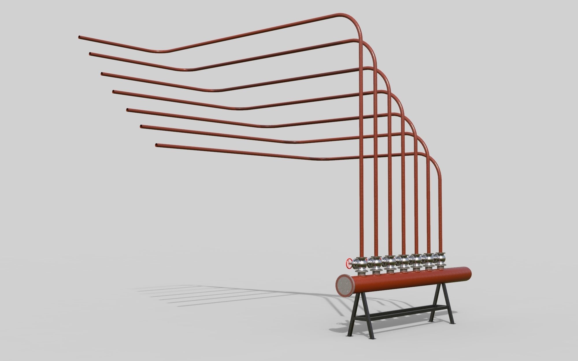 Water distributor Comb manifold 3D model_7