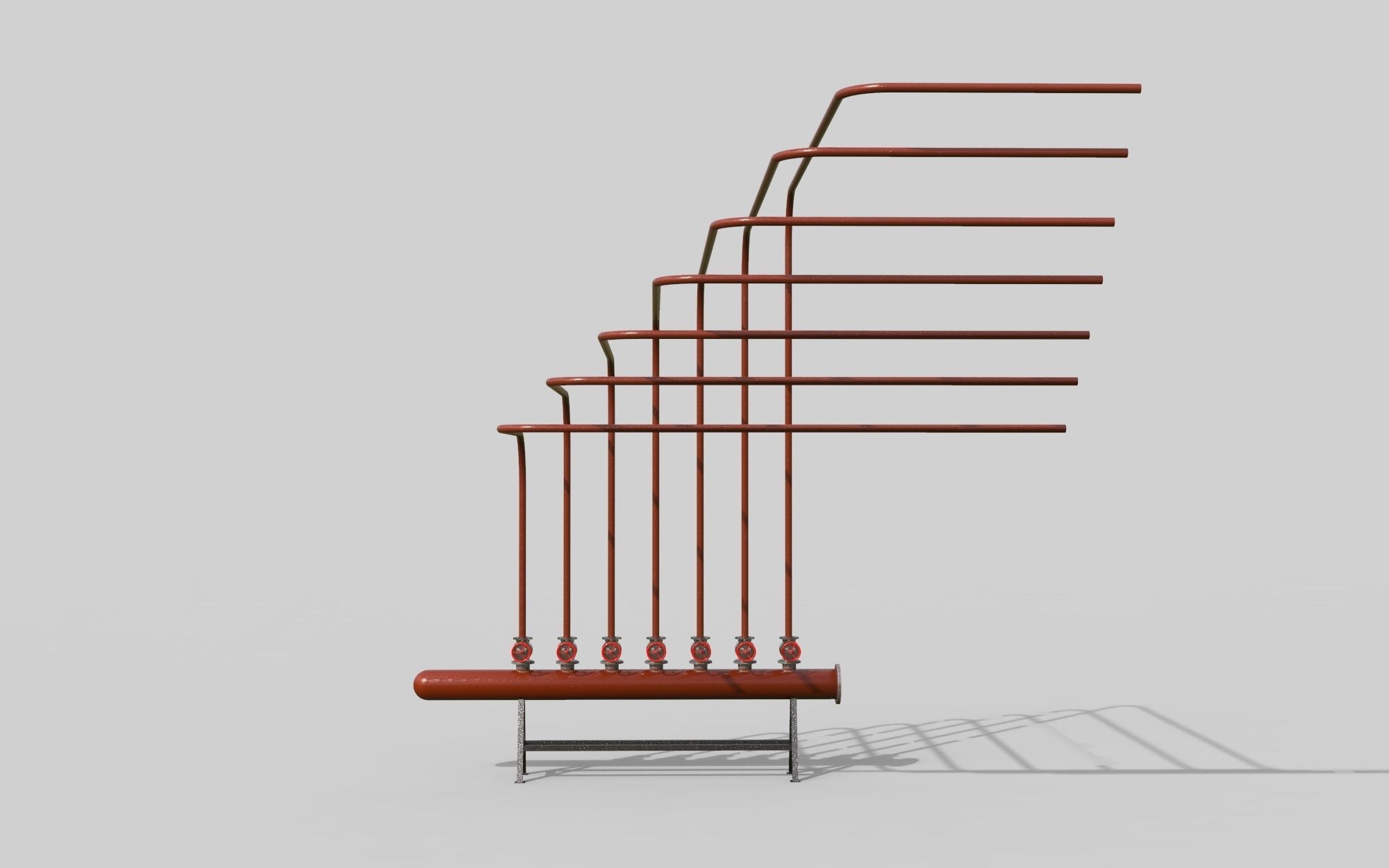 Water distributor Comb manifold 3D model_5