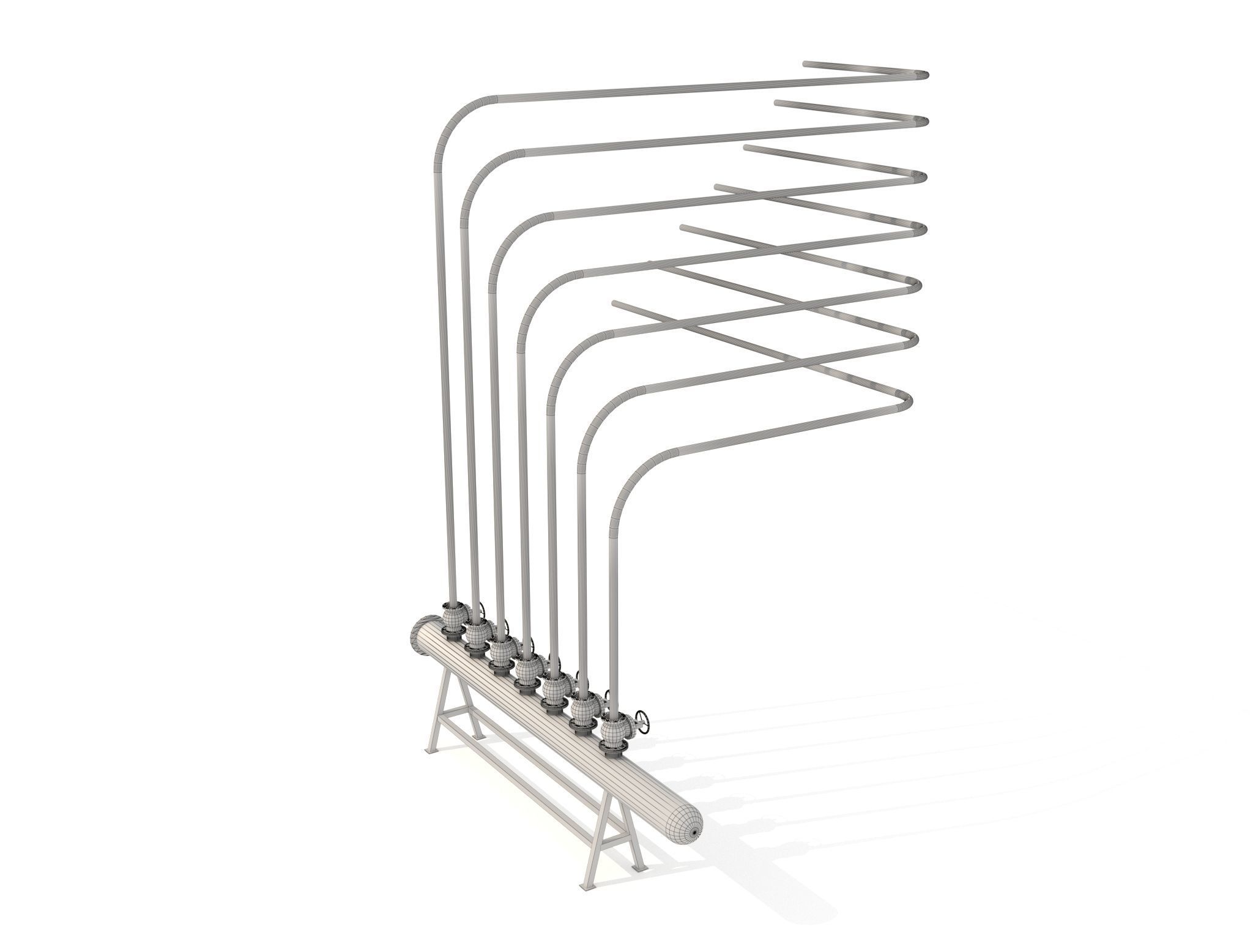 Water distributor Comb manifold 3D model_8