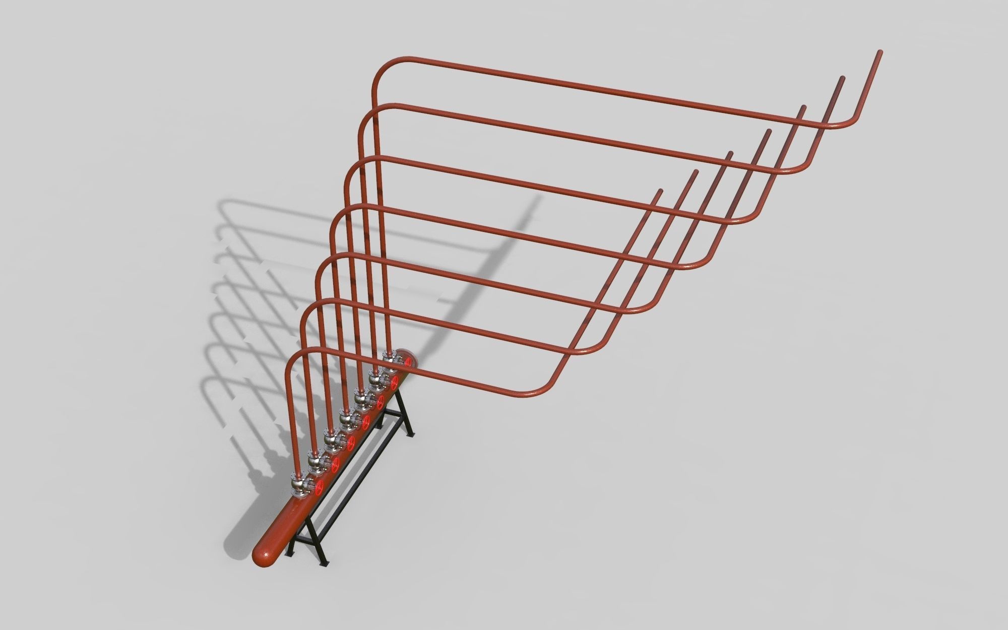 Water distributor Comb manifold 3D model_4