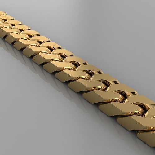 Miami cuban link chain bracelet 0143 3D print model
