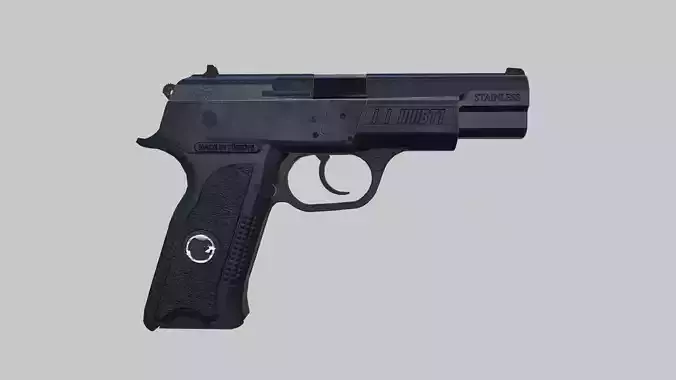 Low Poly Pistol BT1  Colour 001 Modern Weapon