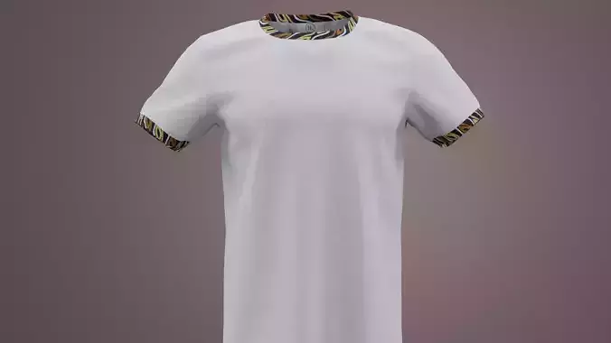 White tee short sleeve with african bits