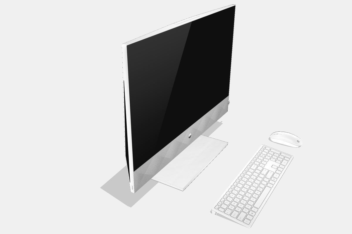 HP Pavilion All-in-One PC 27 in Low-poly 3D model_8