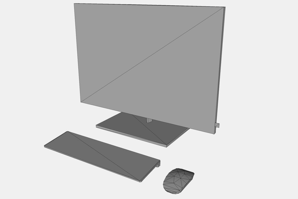 HP Pavilion All-in-One PC 27 in Low-poly 3D model_12