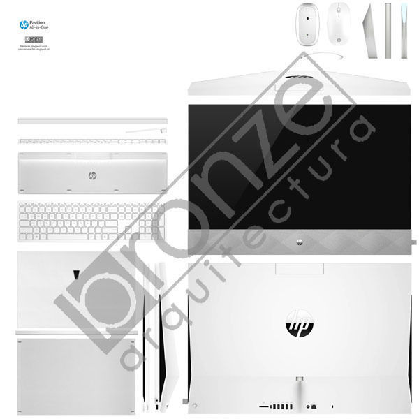 HP Pavilion All-in-One PC 27 in Low-poly 3D model_16