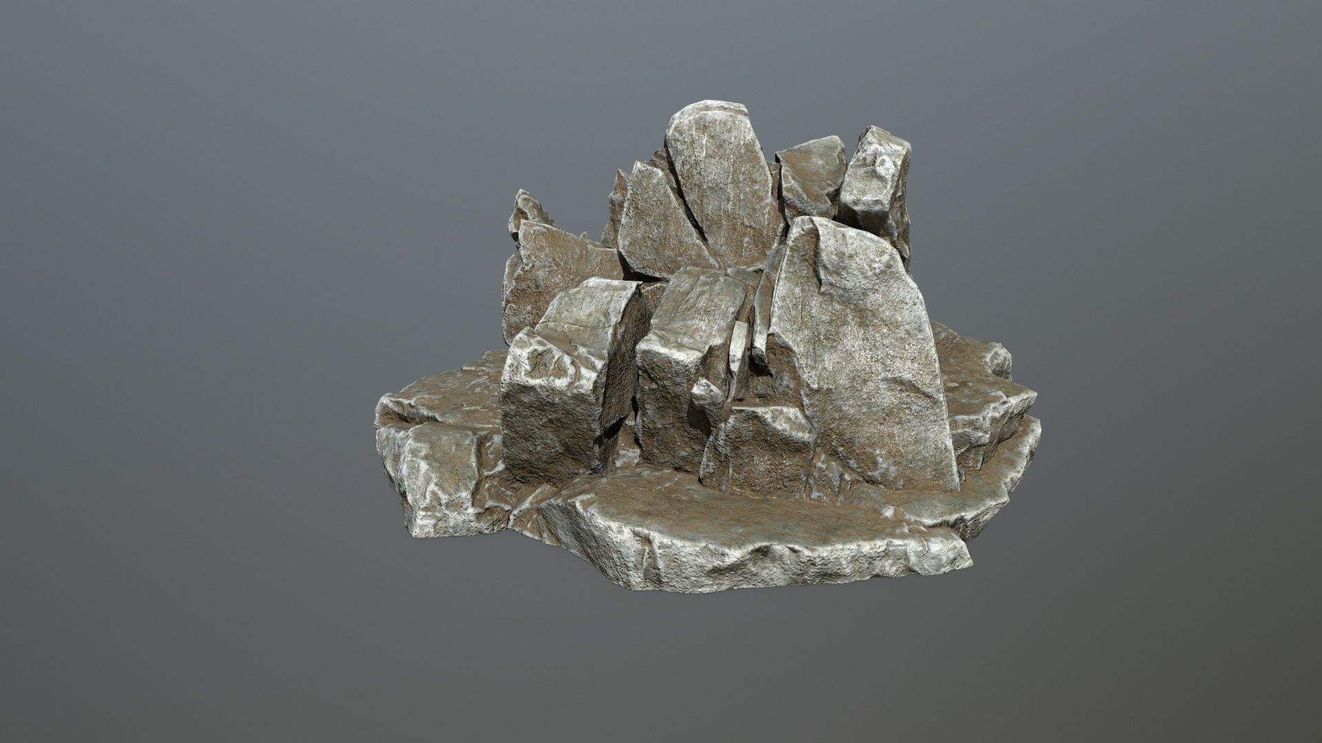 cliff rock set Low-poly 3D model_14