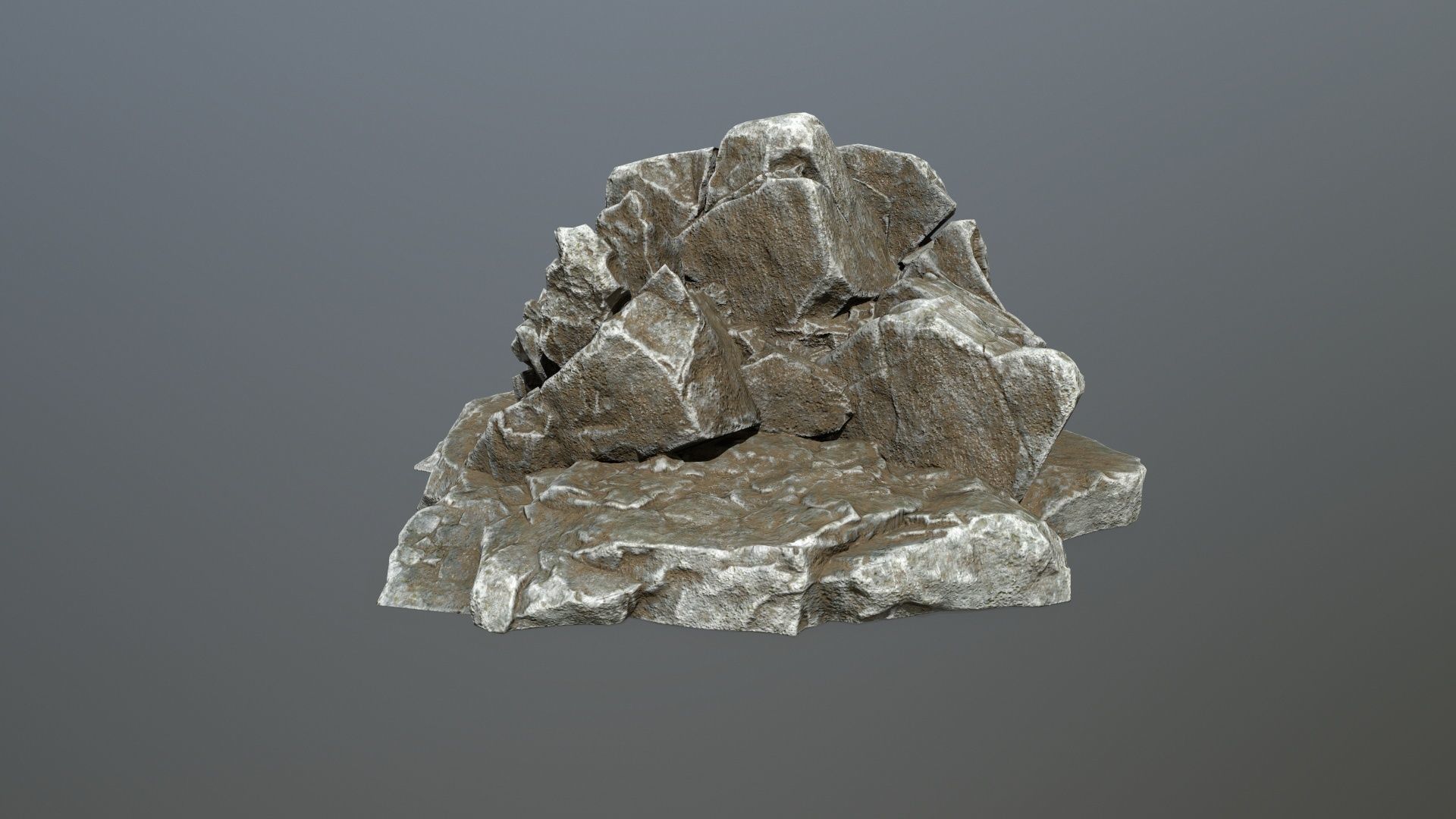 cliff rock set Low-poly 3D model_10