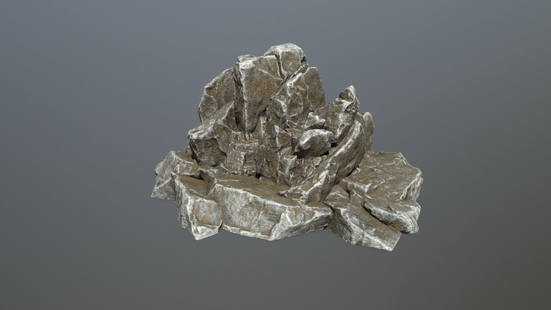 cliff rock set Low-poly 3D model_11