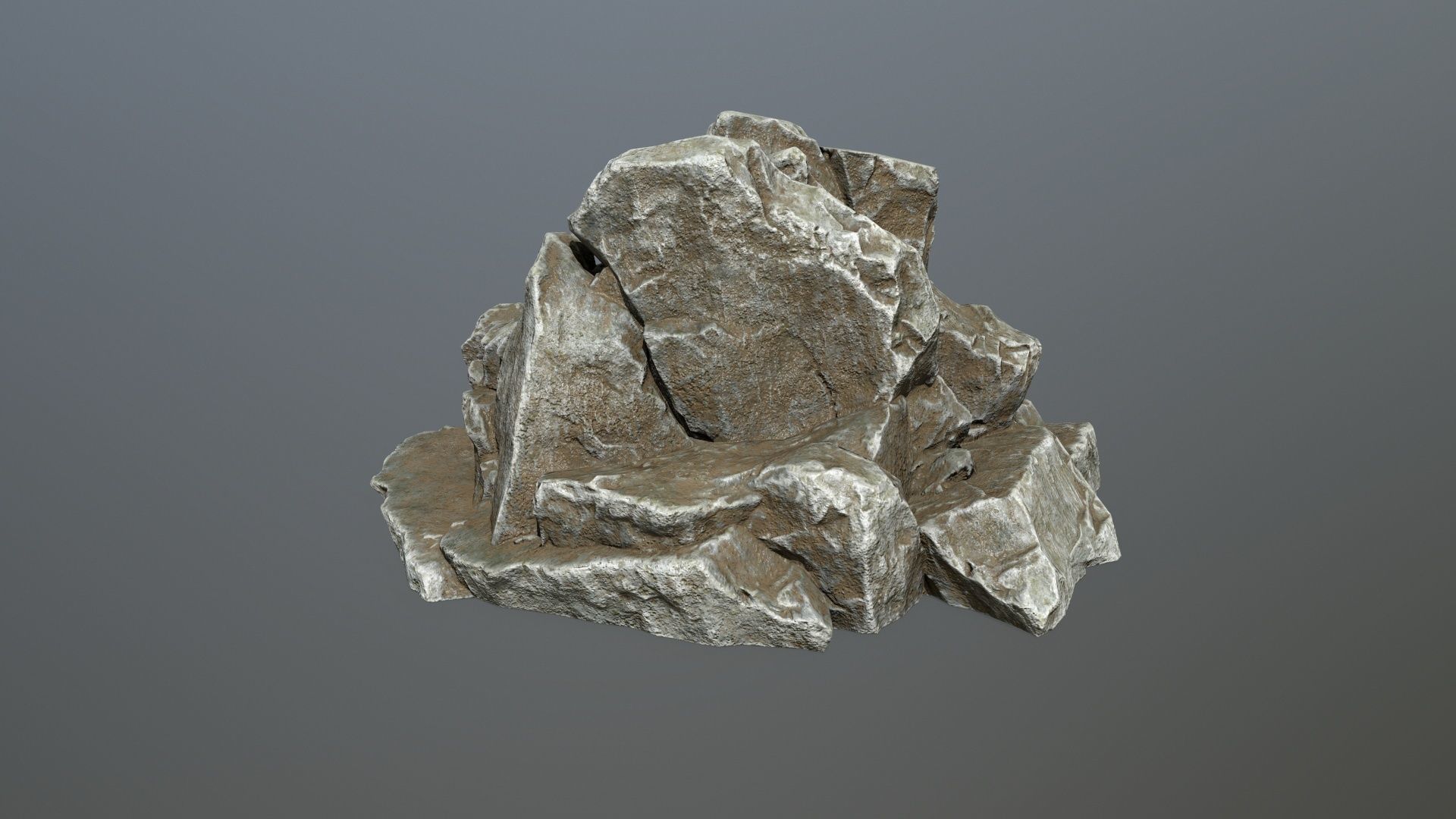 cliff rock set Low-poly 3D model_13