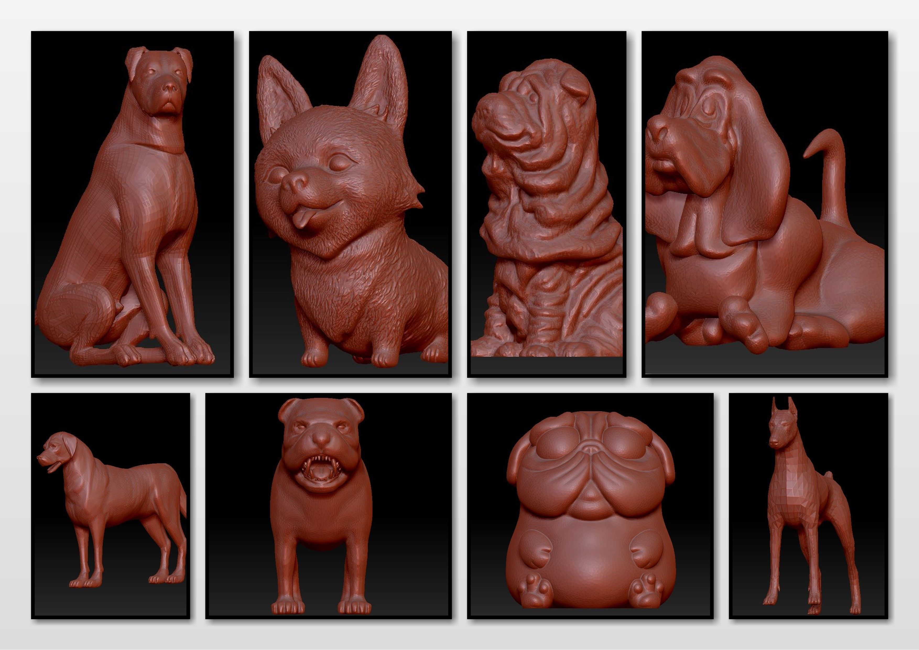 dogs animal pet miniatures statue