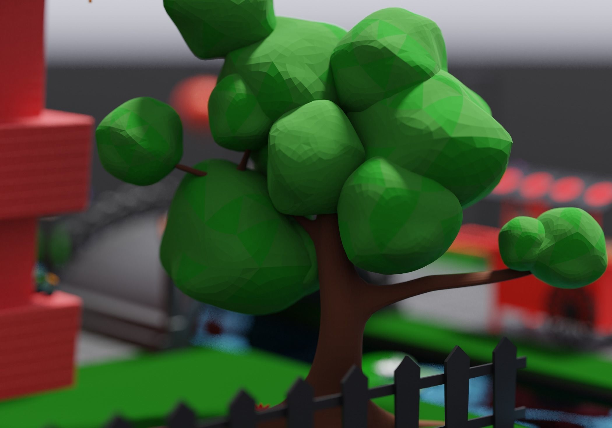 Chinese Village Temple Building 3D model_7