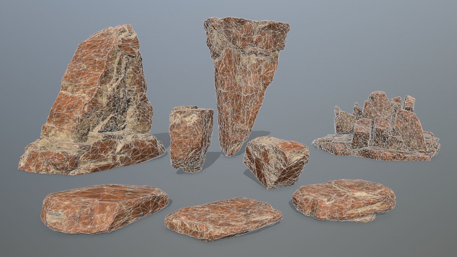 desert rock  Low-poly 3D model_13