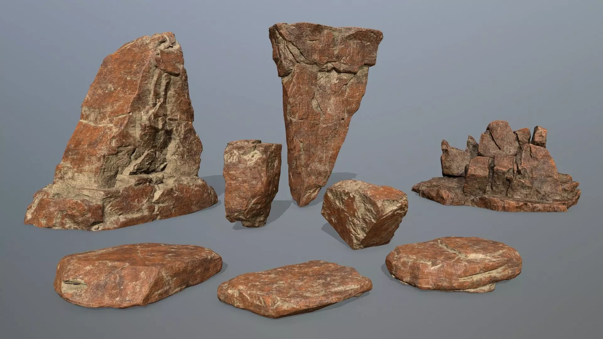 desert rock  Low-poly 3D model_0