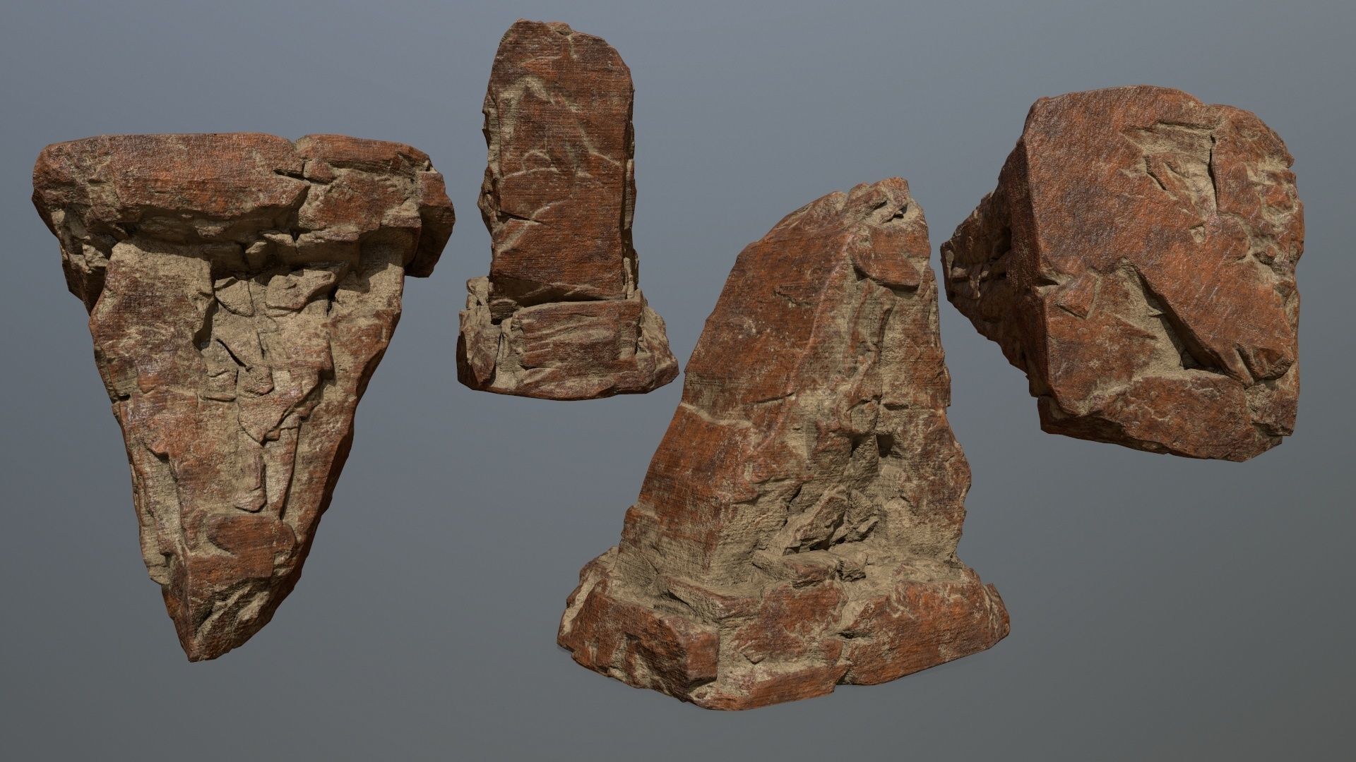 desert rock  Low-poly 3D model_1