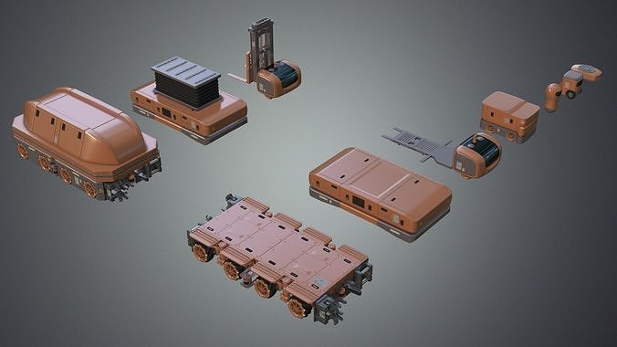 Industrial Robots Platforms 3D model