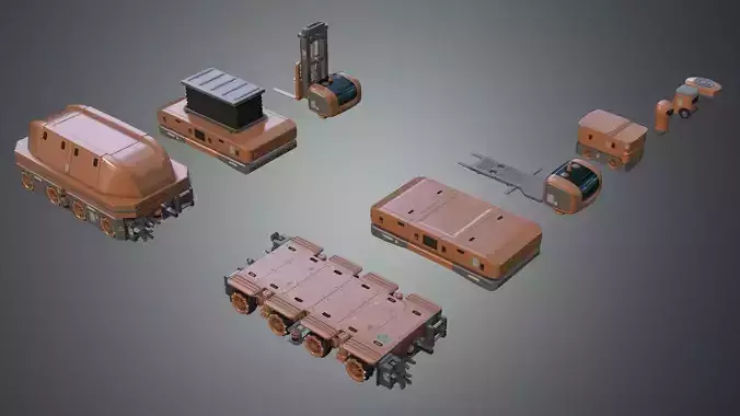 Industrial Robots Platforms 3D model