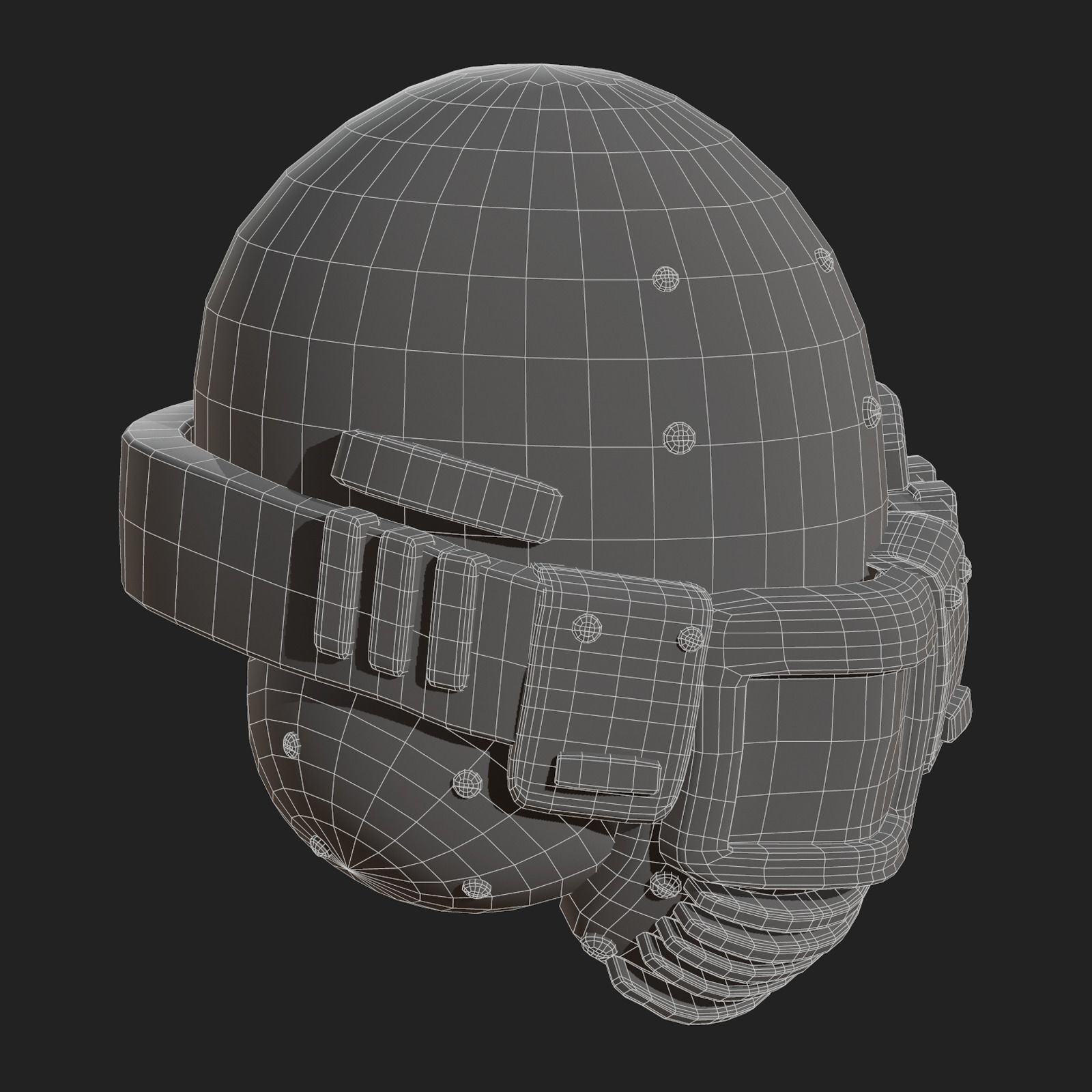 Helmet plastic mask protection Low-poly 3D model_5