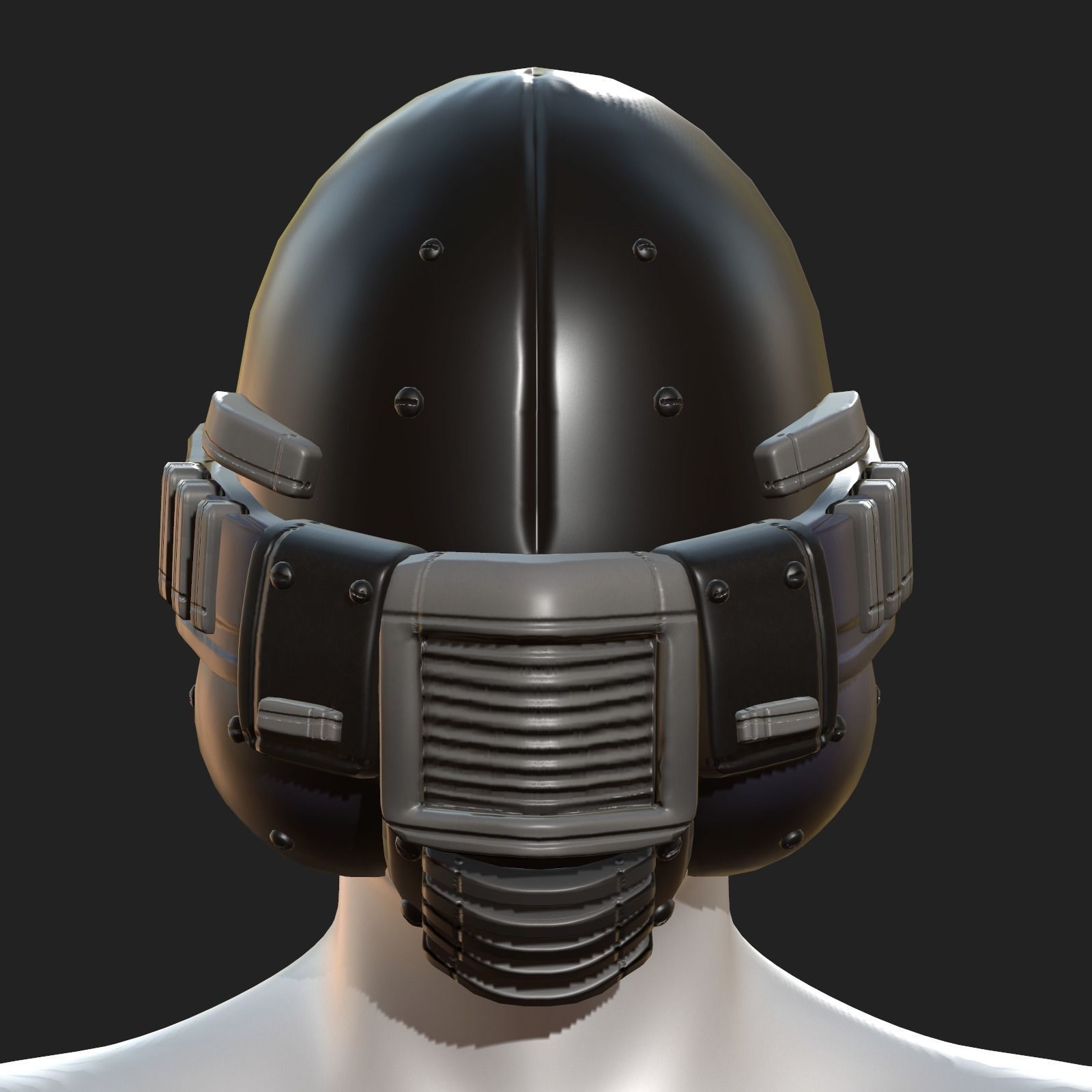 Helmet plastic mask protection Low-poly 3D model_2
