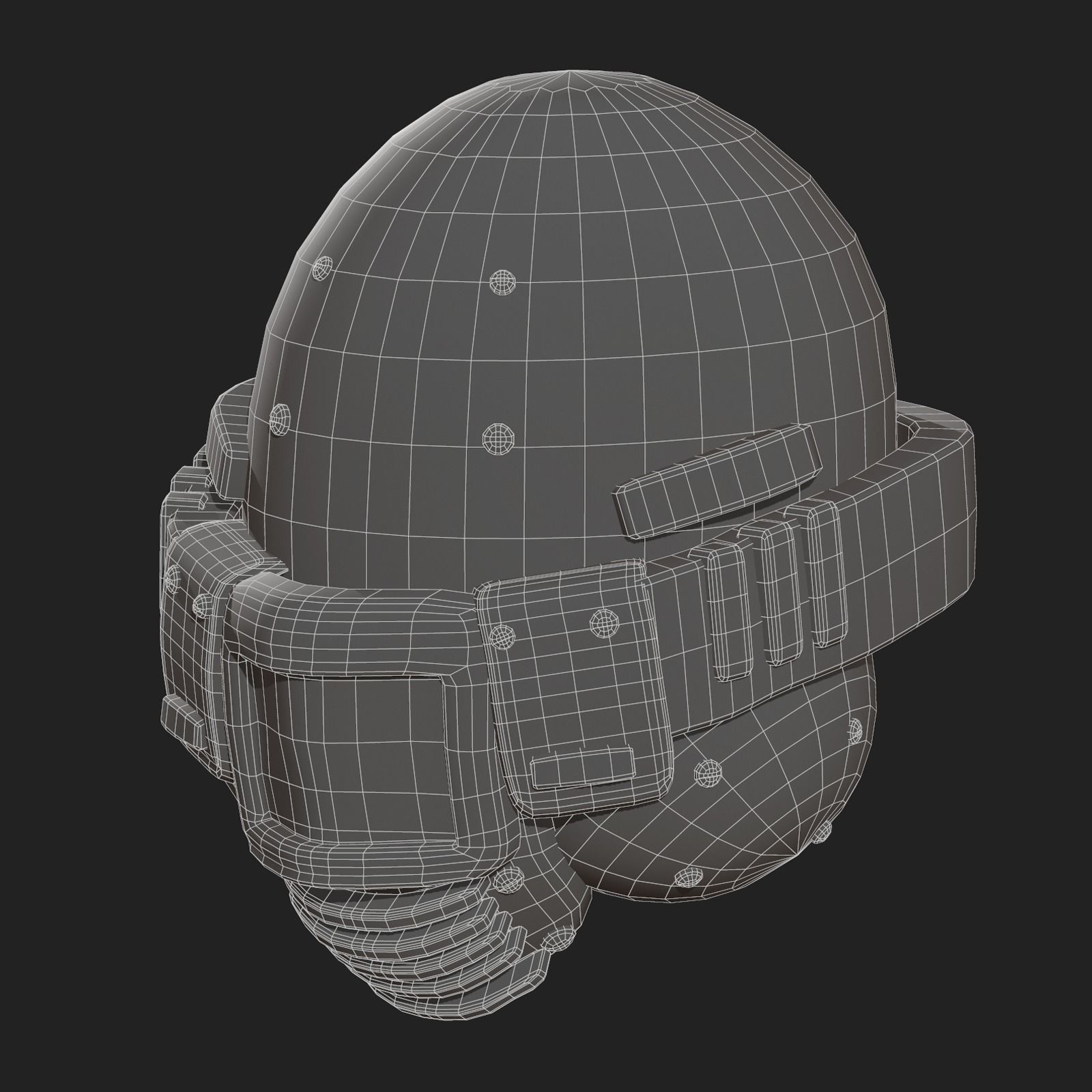 Helmet plastic mask protection Low-poly 3D model_1