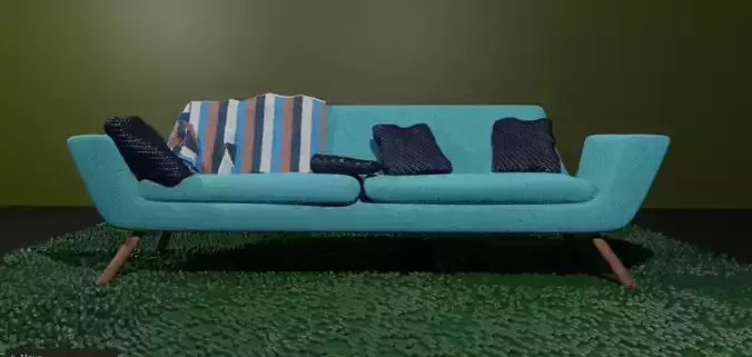 sofa 3D model couch on grass