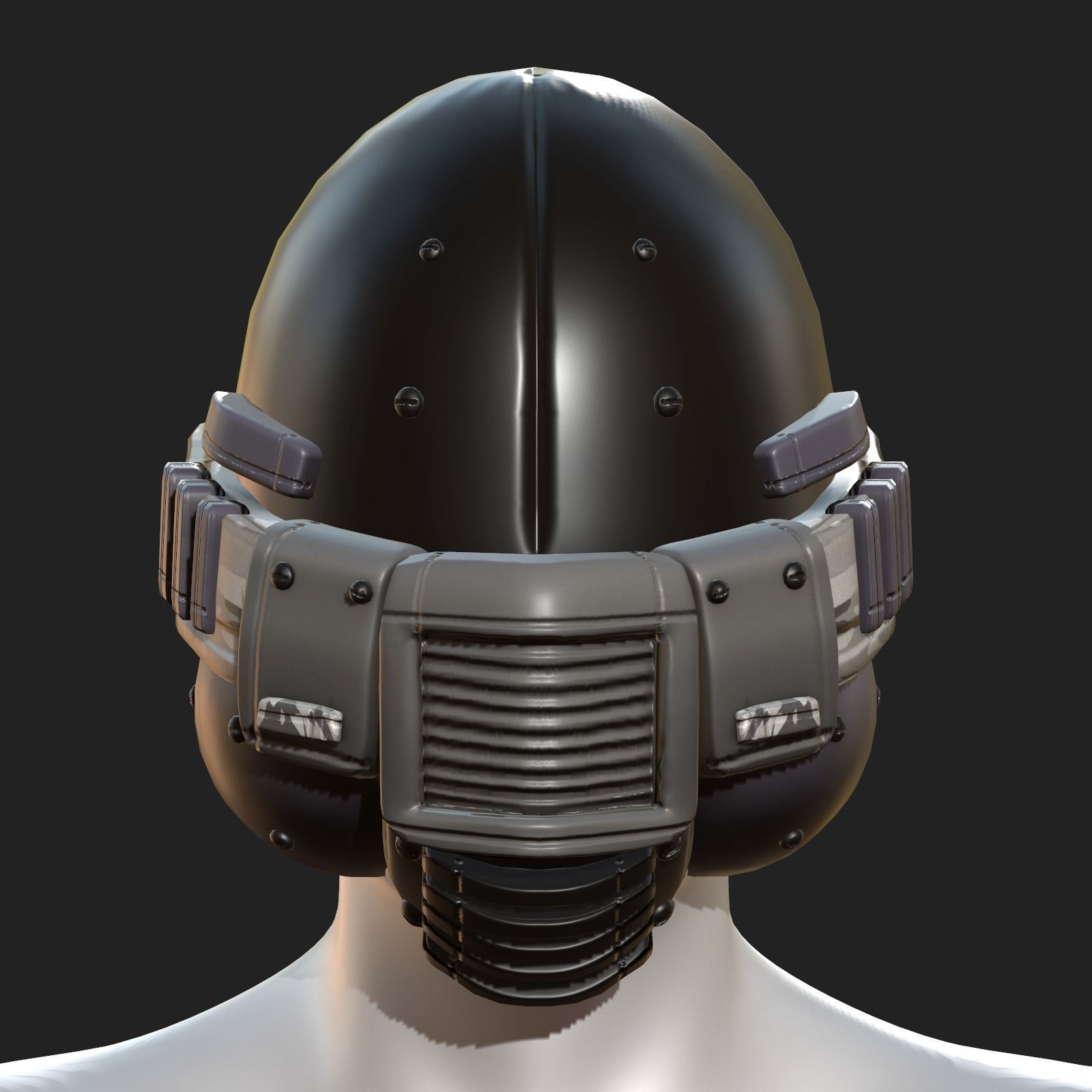 Helmet plastic mask protection pollution  Low-poly 3D model_2