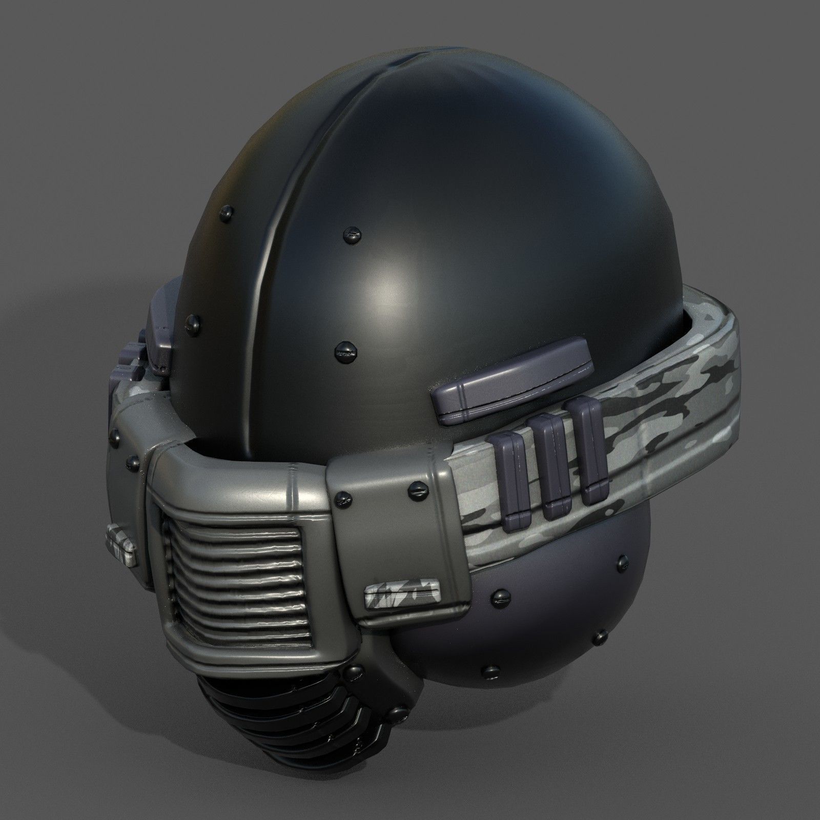 Helmet plastic mask protection pollution  Low-poly 3D model_3