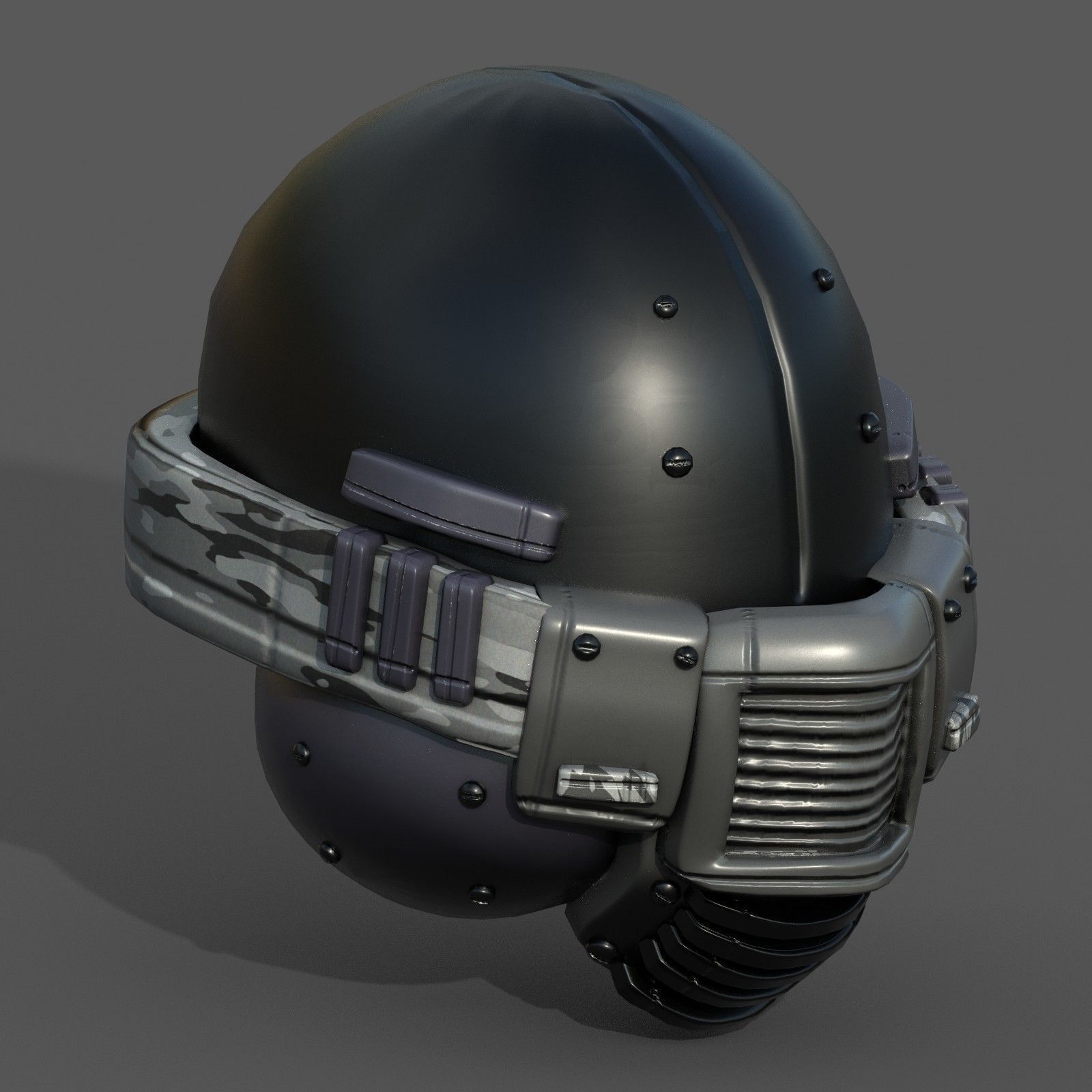 Helmet plastic mask protection pollution  Low-poly 3D model_5