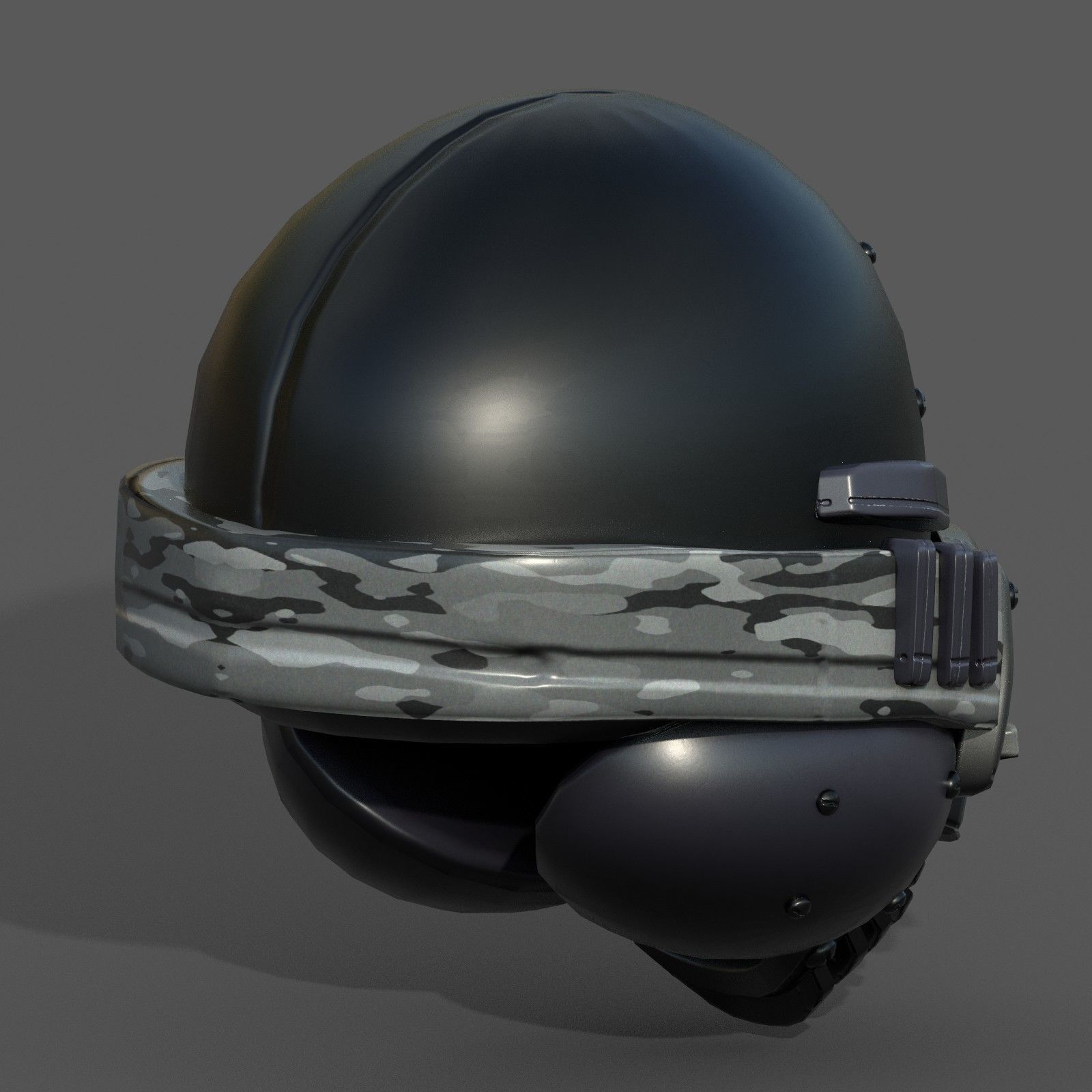 Helmet plastic mask protection pollution  Low-poly 3D model_6