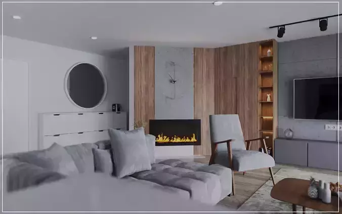 Reception floor plan of studio apartment 3D model