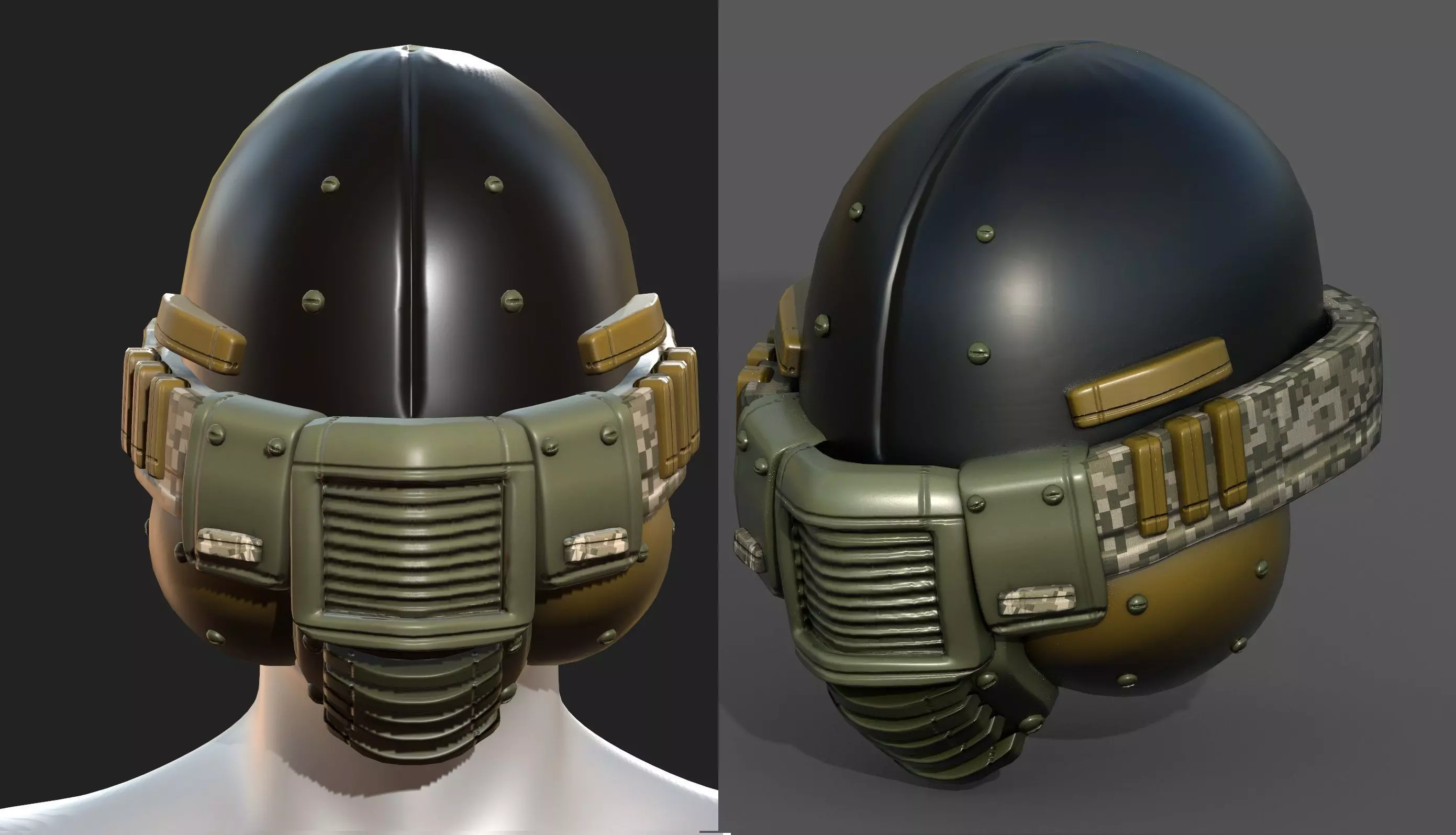 Helmet plastic mask protection pollution Low-poly 3D model