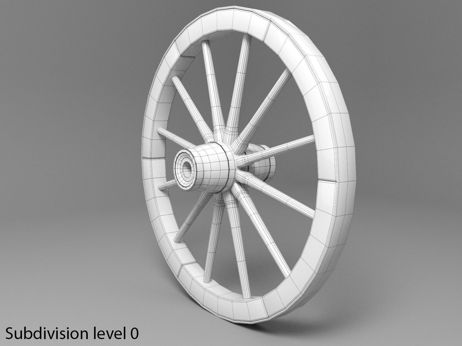 wooden wheel Rusty 3D model Low-poly 3D model_8