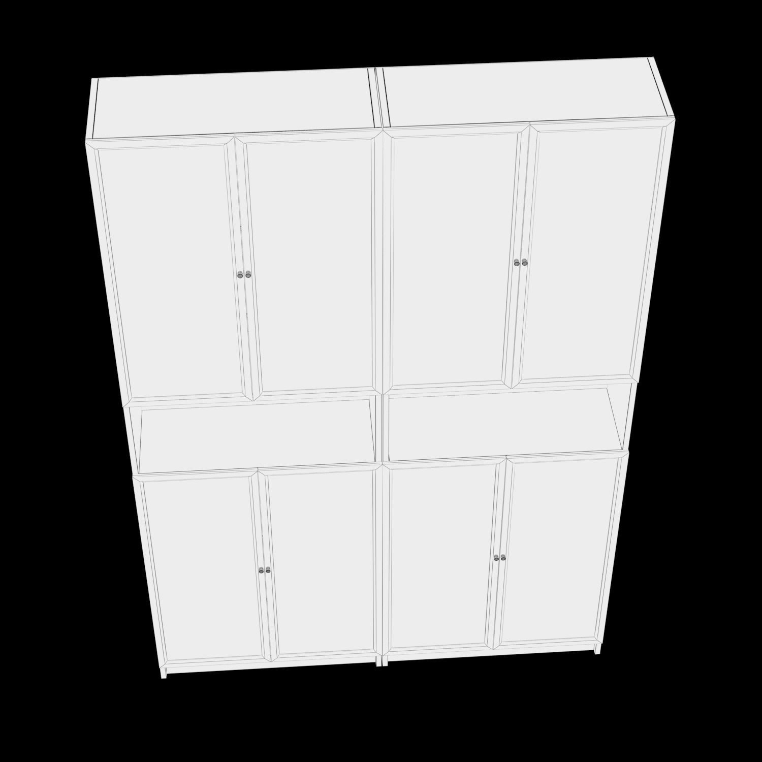ikea BILLY OXBERG v6 3D model_5