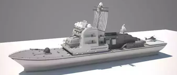 Fighter Ship Low-poly 3D model