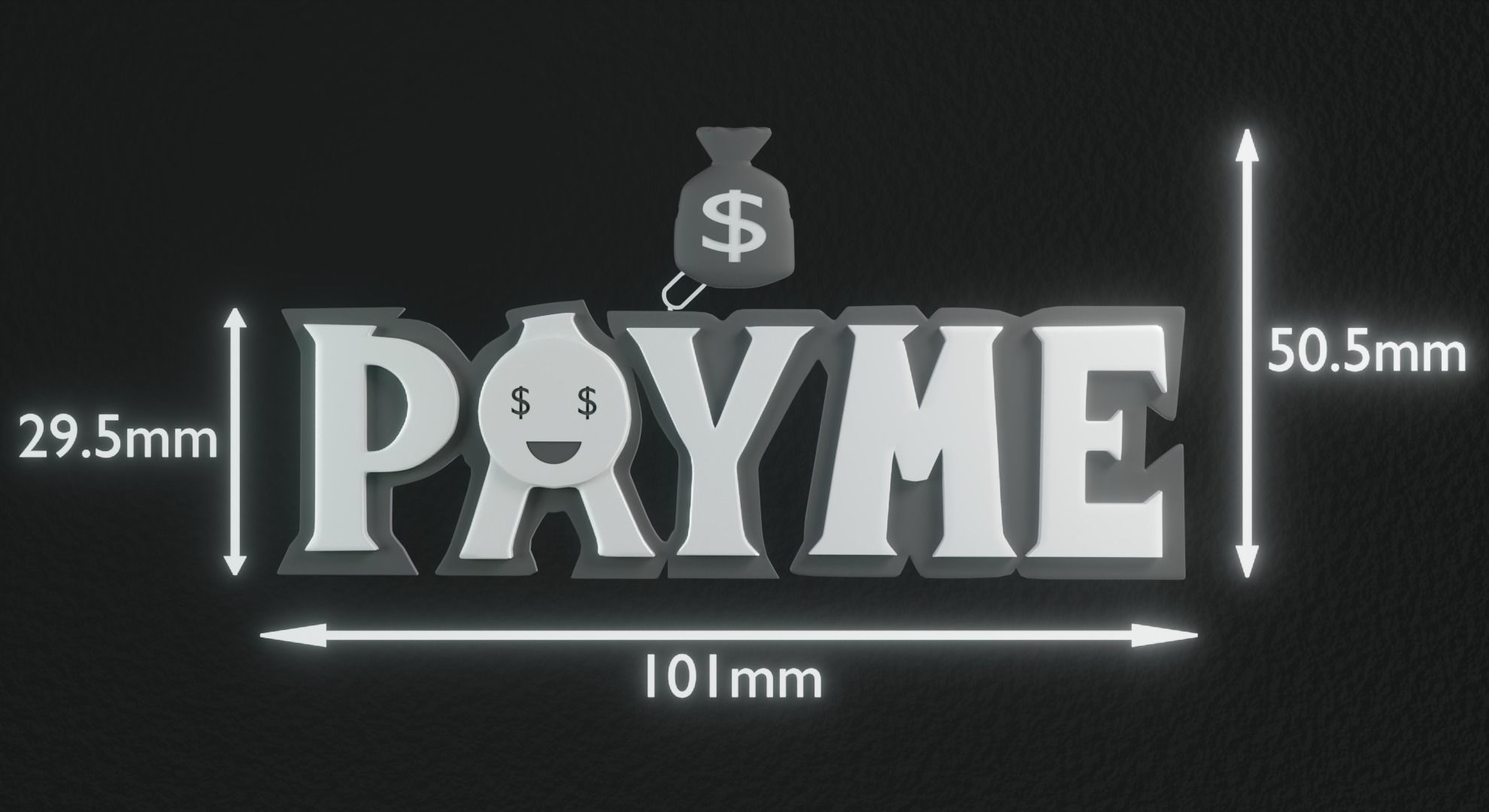 Payme pendant necklace 3d print model 3D print model_7