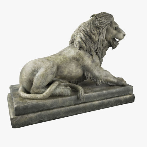 Stone Lion Sculpture 3D model