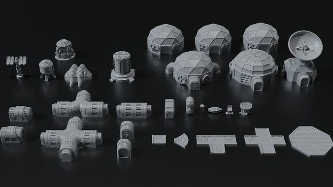 Planetbase Terrain Set 3D print model