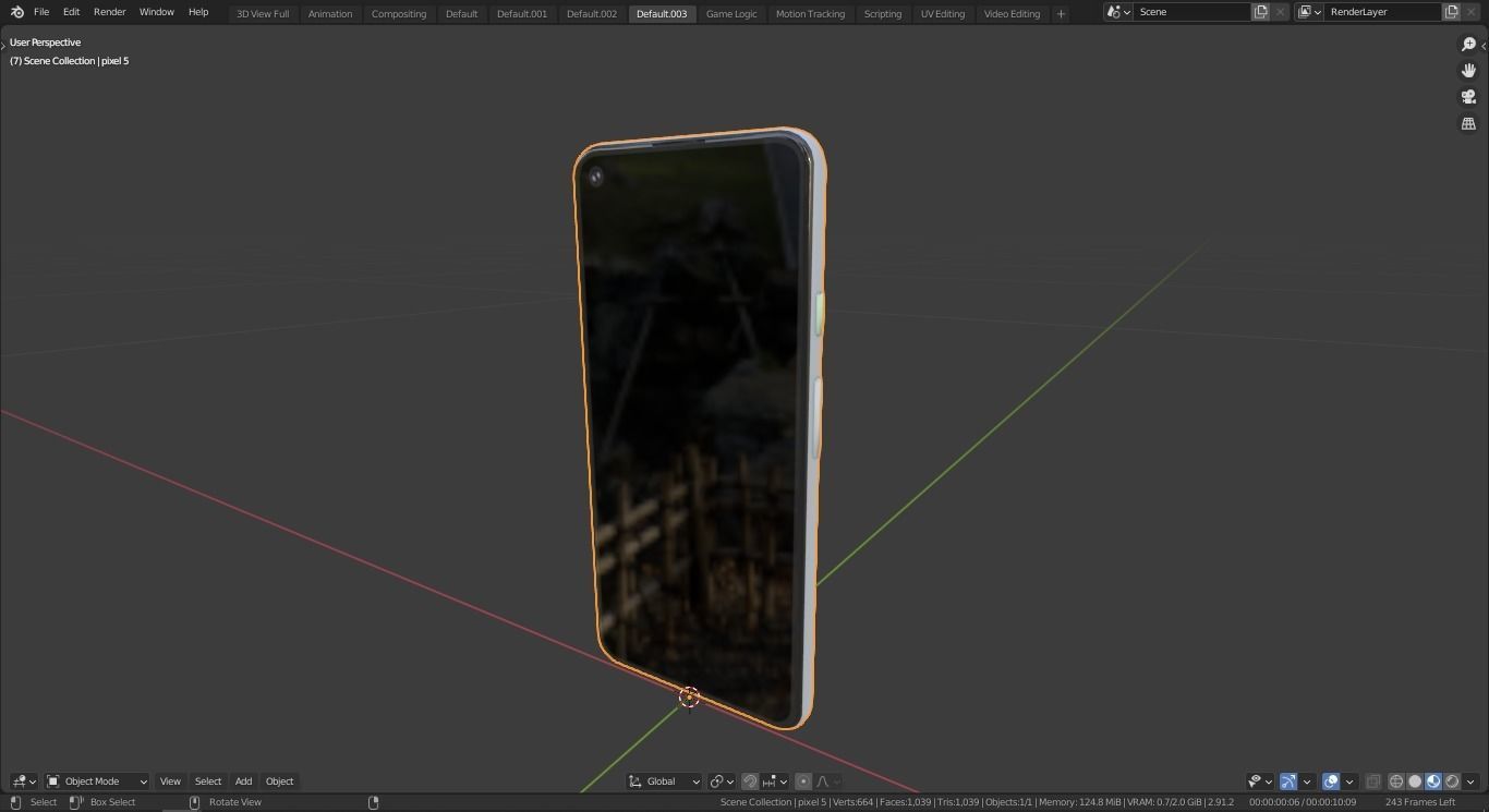 2020 Google pixel 5 Low-poly 3D model_11