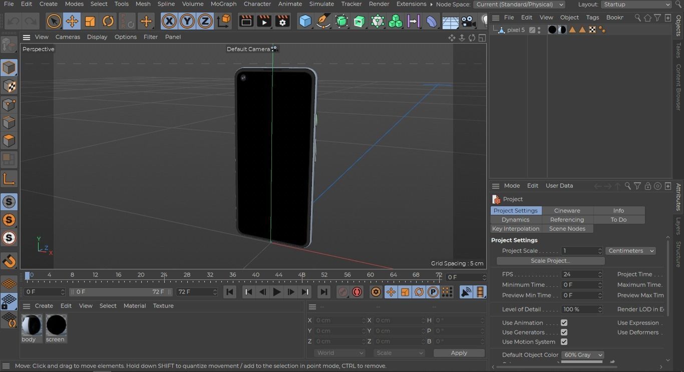 2020 Google pixel 5 Low-poly 3D model_12