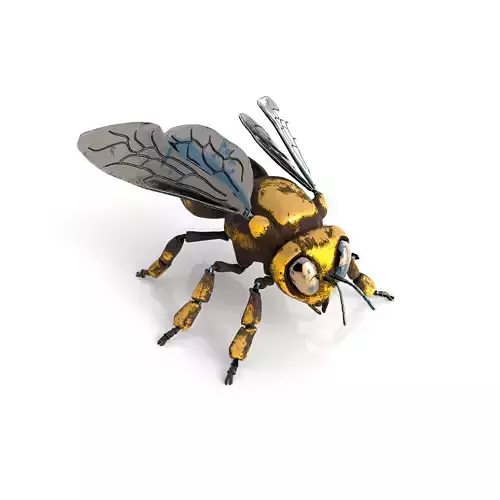 Mechanical bee Low poly model  Low-poly 3D model