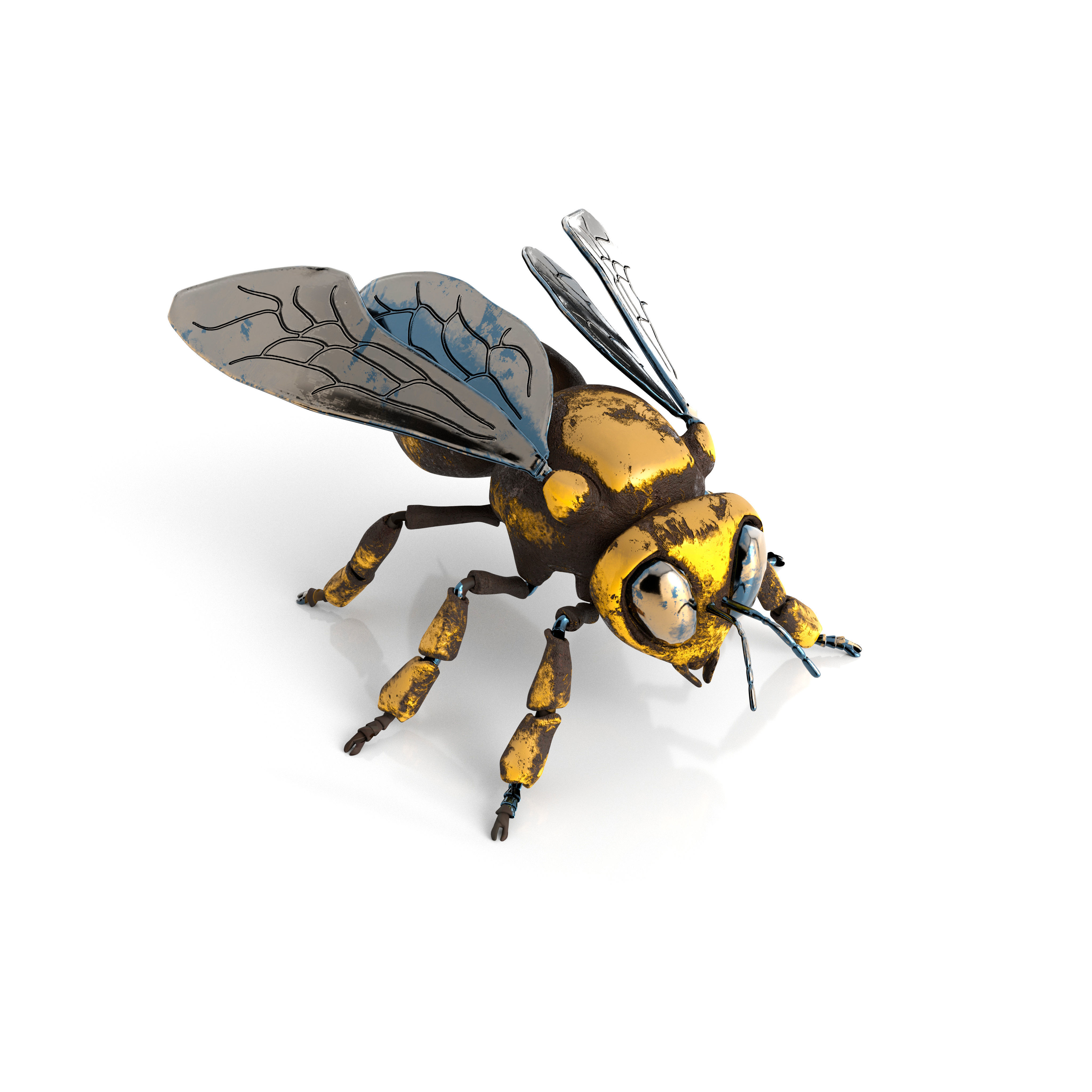 Mechanical bee Low poly model