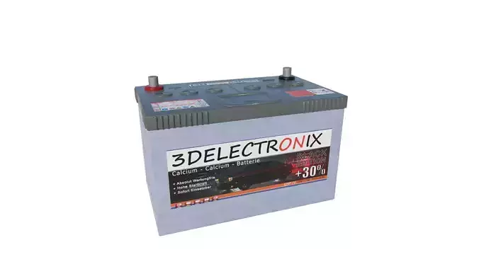 Automotive Battery Free low-poly 3D model